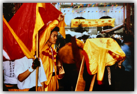 Preparing for the Lion Dance