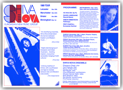 Ho Wai-On's composition for Western and Indian instruments written for Shiva Nova Euroasian new music group Ho Wai-On's composition for Western and Indian instruments written for Shiva Nova Euroasian new music group