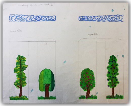 7. Ho Wai-On, ACIS & GALATEA
Clouds & trees painted on drapes
何蕙安《仙侶与巨人》雲和垂簾的樹