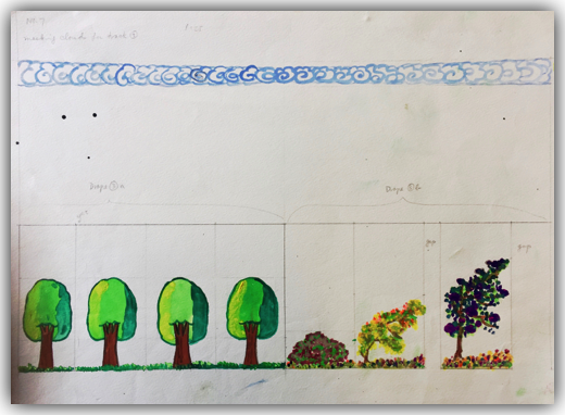 8. Ho Wai-On, ACIS & GALATEA
Clouds, trees & shrubs on transparent drapes
何蕙安《仙侶与巨人》雲和